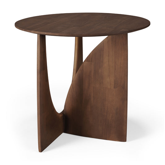 Geometric side table - Brown Teak