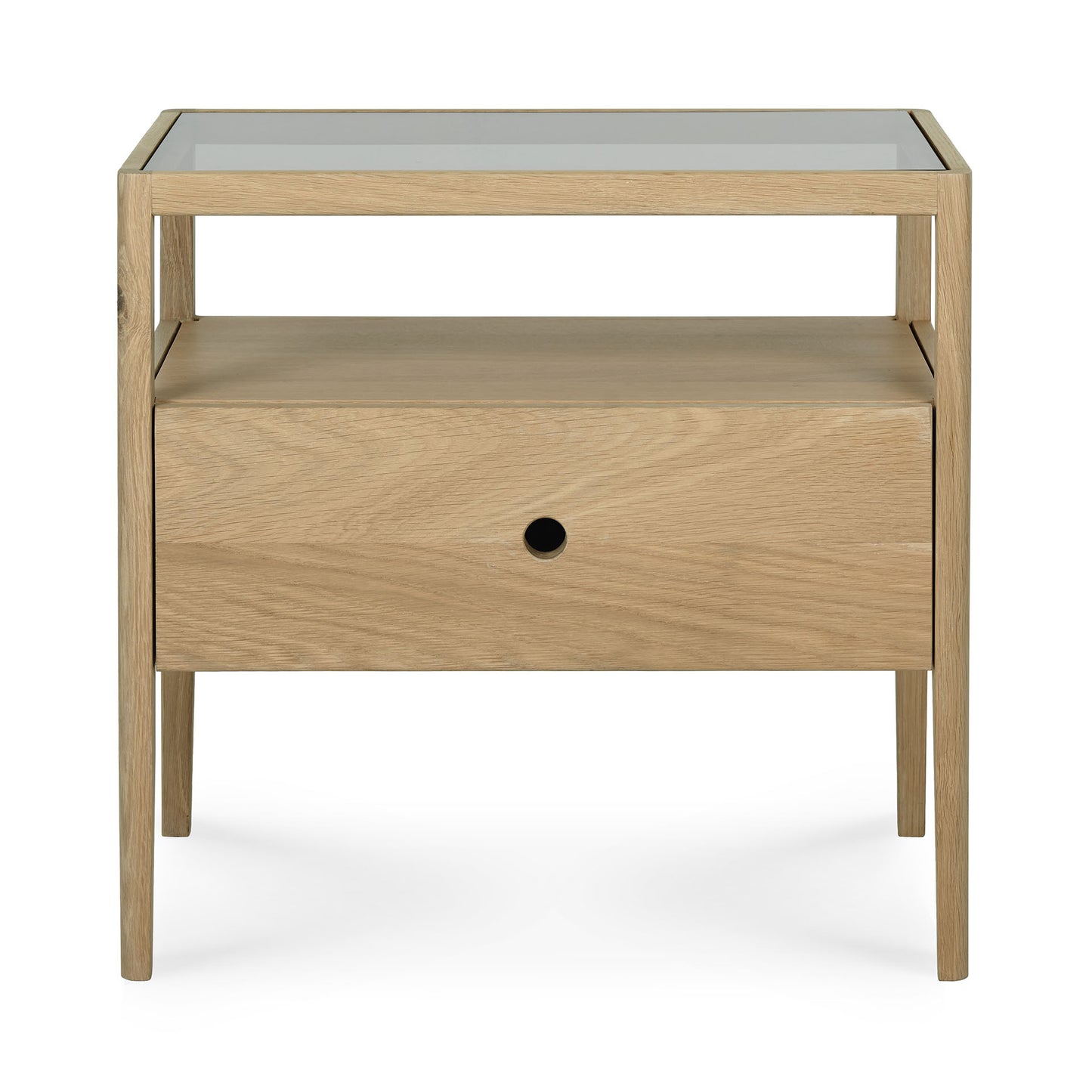 Spindle bedside table - Oak Black