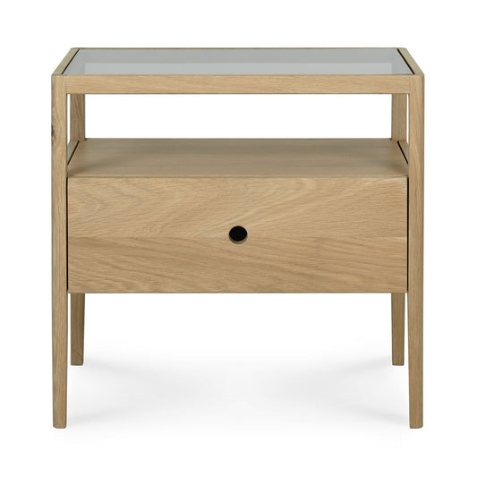 Spindle bedside table - Oak