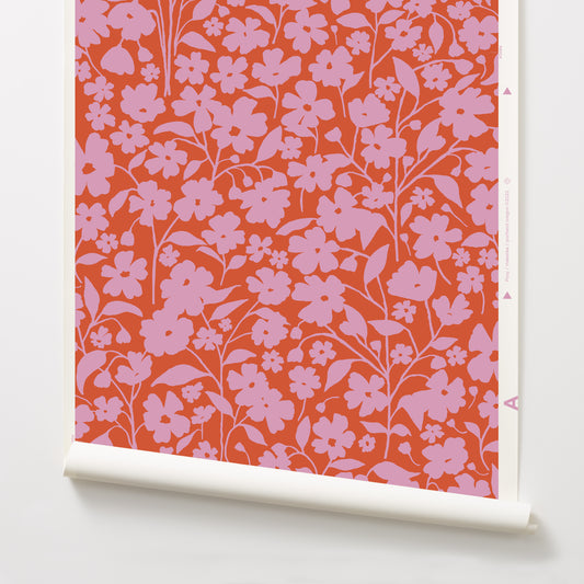 Posy - Pink on Red