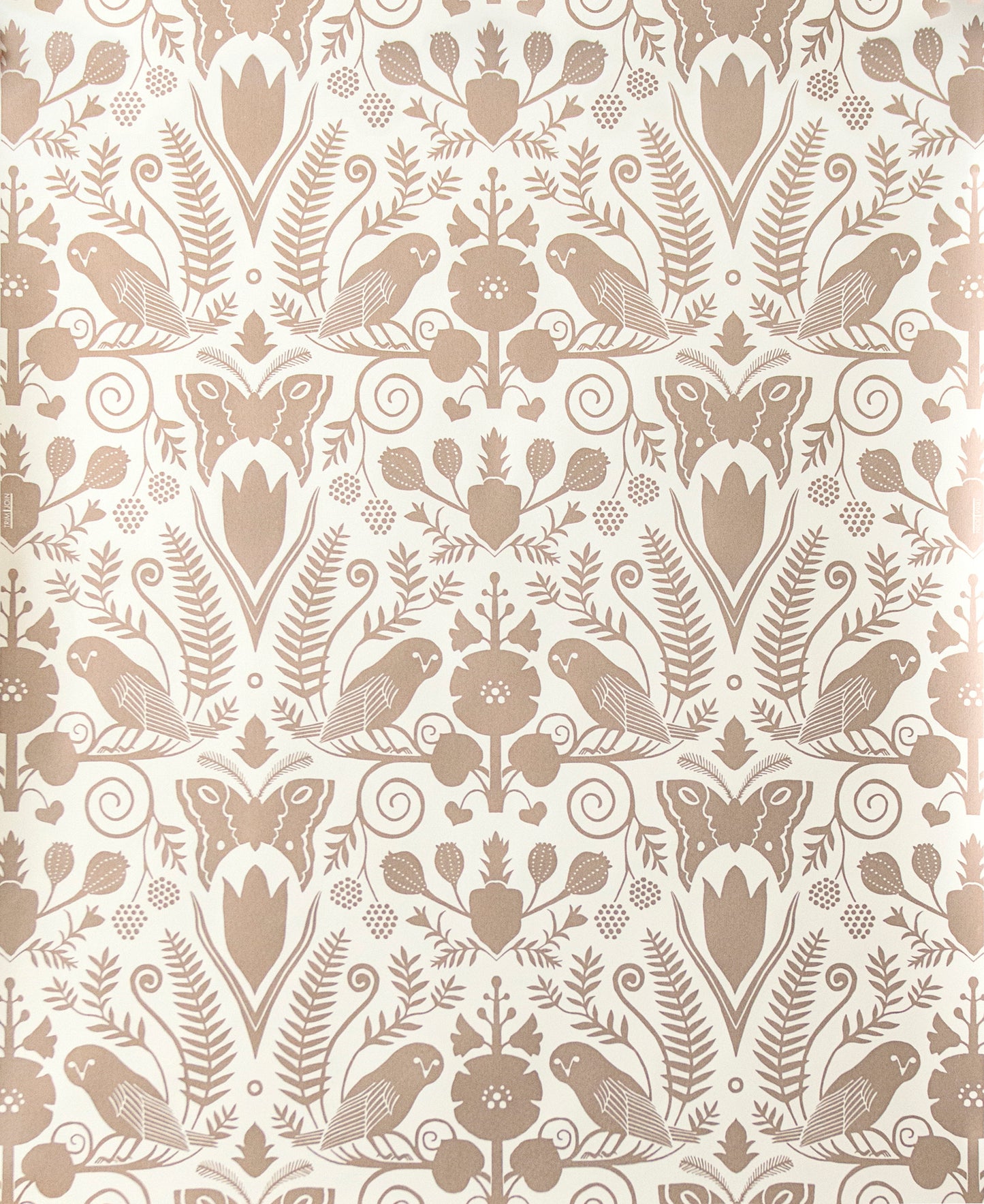 Barn Owls + Hollyhocks - Rose Gold on Cream